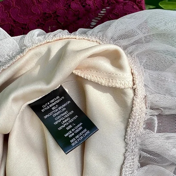 TRIXXI Clothing Company Burgundy Wine Lace Dress. 3/4 sleeves , Juniors Large - Picture 8 of 8